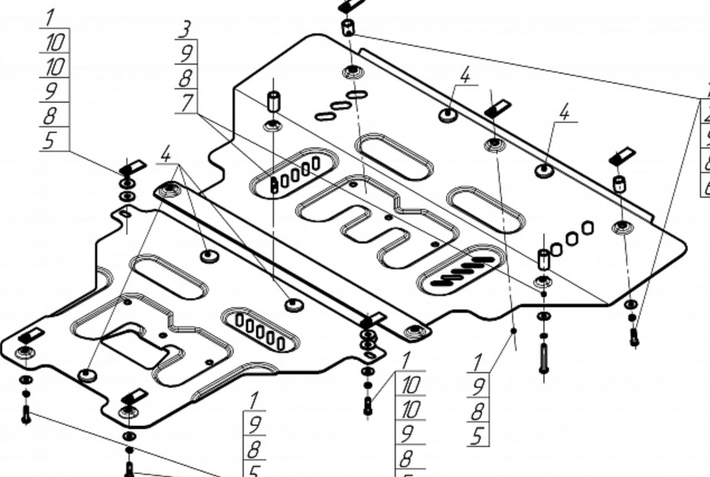 Защита MOTODOR для Audi A6 2011-2018 арт.70105