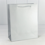 Пакет подарочный 26х32х12см "Фактура" (Серебряный)