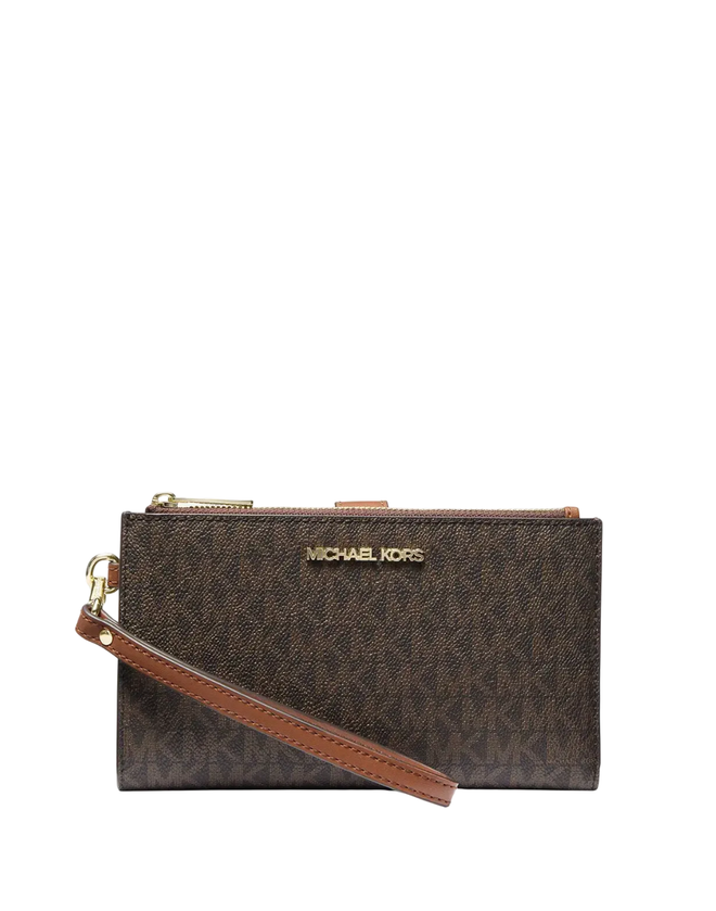 Кошелек Michael Kors Jet Set Travel Signature Logo | Коричневый с песочным