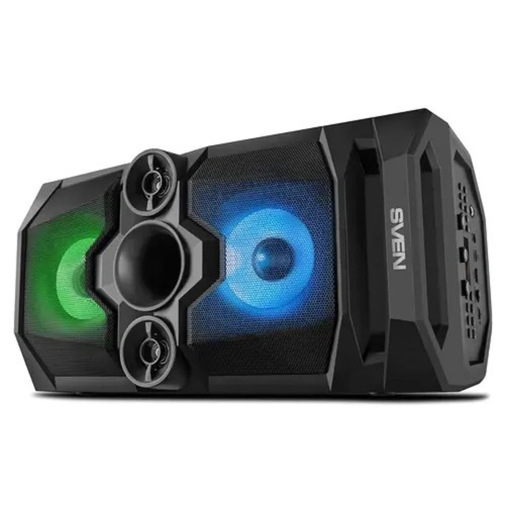 Колонки Портативная акустика 2.0 Sven PS-650 SV-018450 черная, 50Вт, FM-тюнер, USB, microSD, Bluetooth, LED-дисплей, 2х4000мА*ч