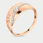 Кольцо женское из розового золота 585 пробы с фианитами (арт.70165500)