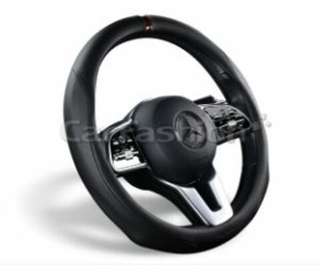 Оплетка на руль круглая CarFashion -М- «TORSION» 31626 - Кожа Композит - черный/черный/кофе