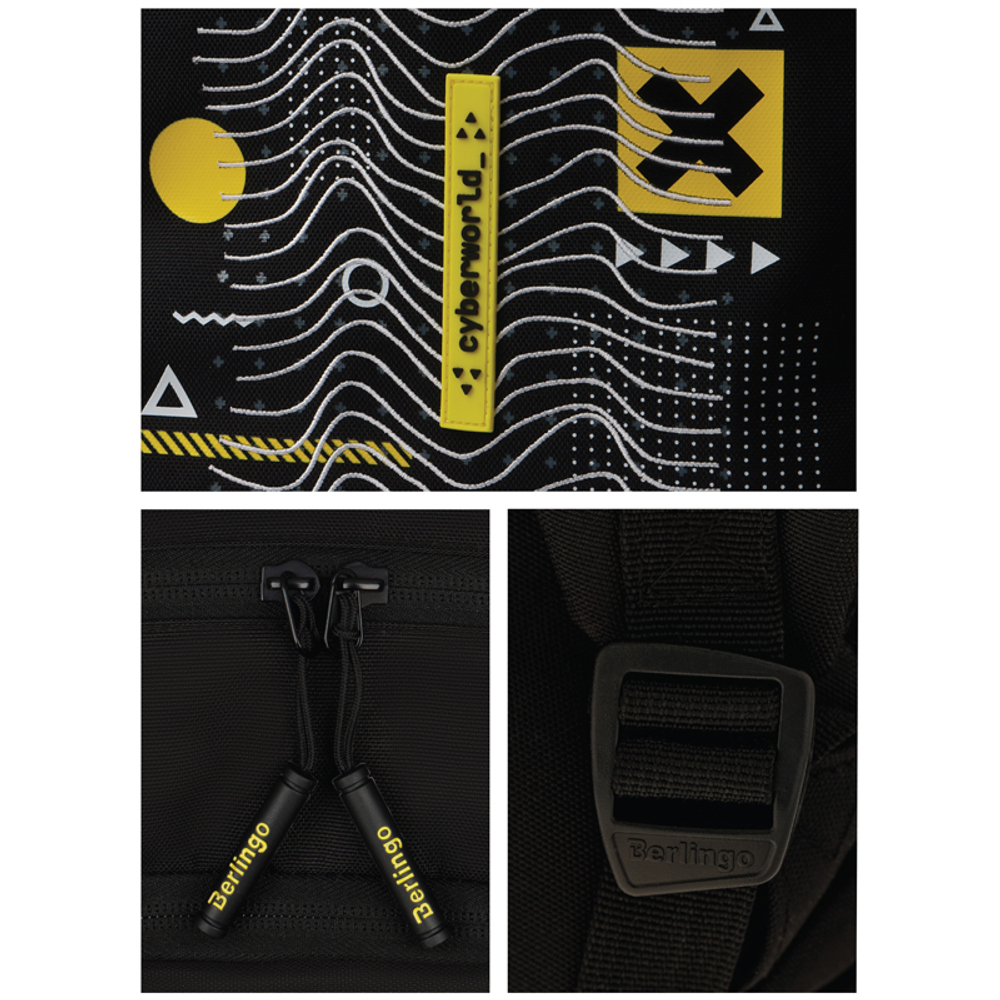 Рюкзак Berlingo Light "Cyber world" 39,5*28*16см, 2 отделения, 3 кармана, уплотненная спинка