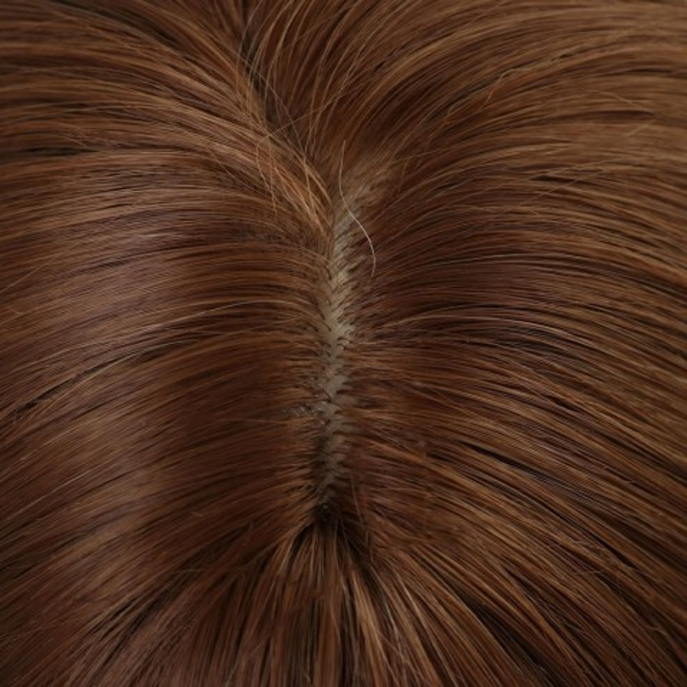 Парик искусственный, с чёлкой, имитация кожи, 60 см, 240 гр, цвет омбре русый/блонд