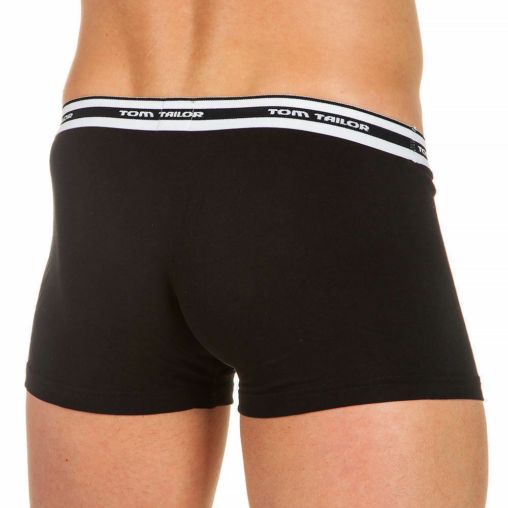 Трусы мужские боксеры черные с белой резинкой (black-dar) Tom Tailor 930