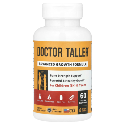 NuBest, Doctor Taller™, улучшенная формула для роста, для детей от 8 лет и подростков, 60 веганских капсул