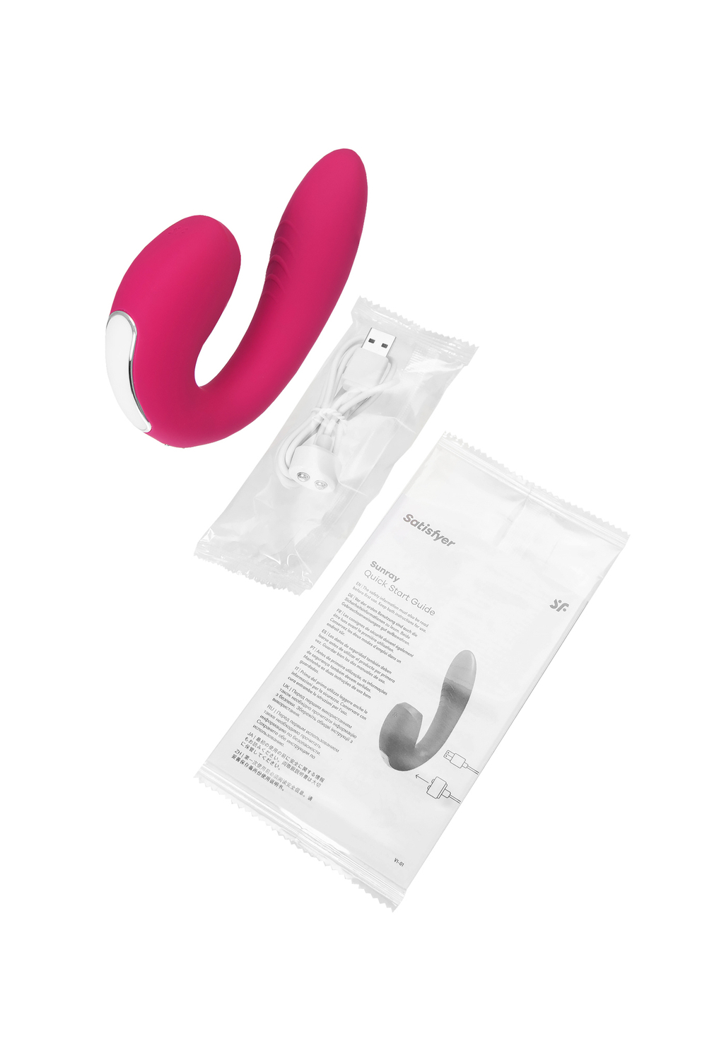 Вибратор Satisfyer Sunray, с вакуум-волновым стимулятором, силикон, розовый, 15 см