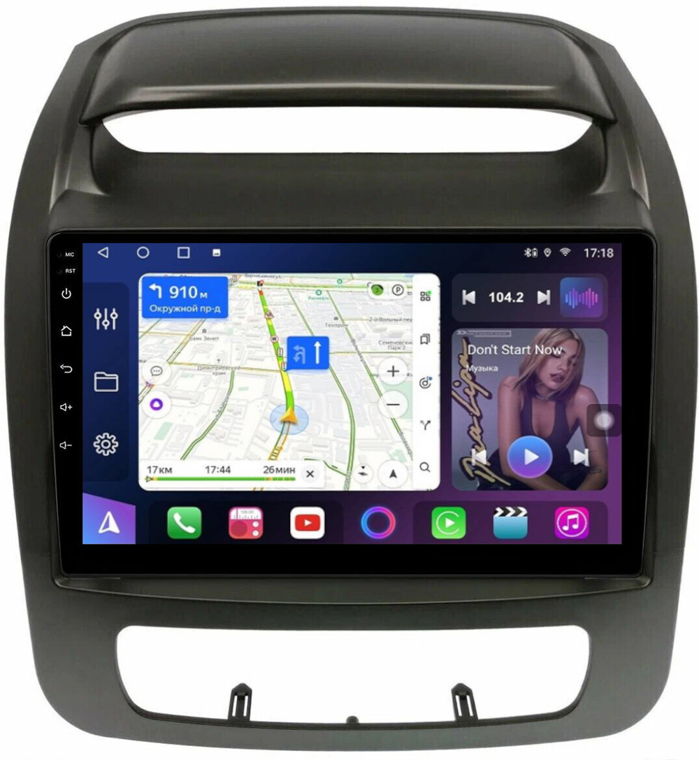 Магнитола для KIA Sorento 2 XM 2012-2020 (отдельный экран климата, со штатной КЗВ) - FarCar 224N-1M монитор 9" QLED на Android 13, 8 ядер (TS18), CarPlay, 4G SIM-слот