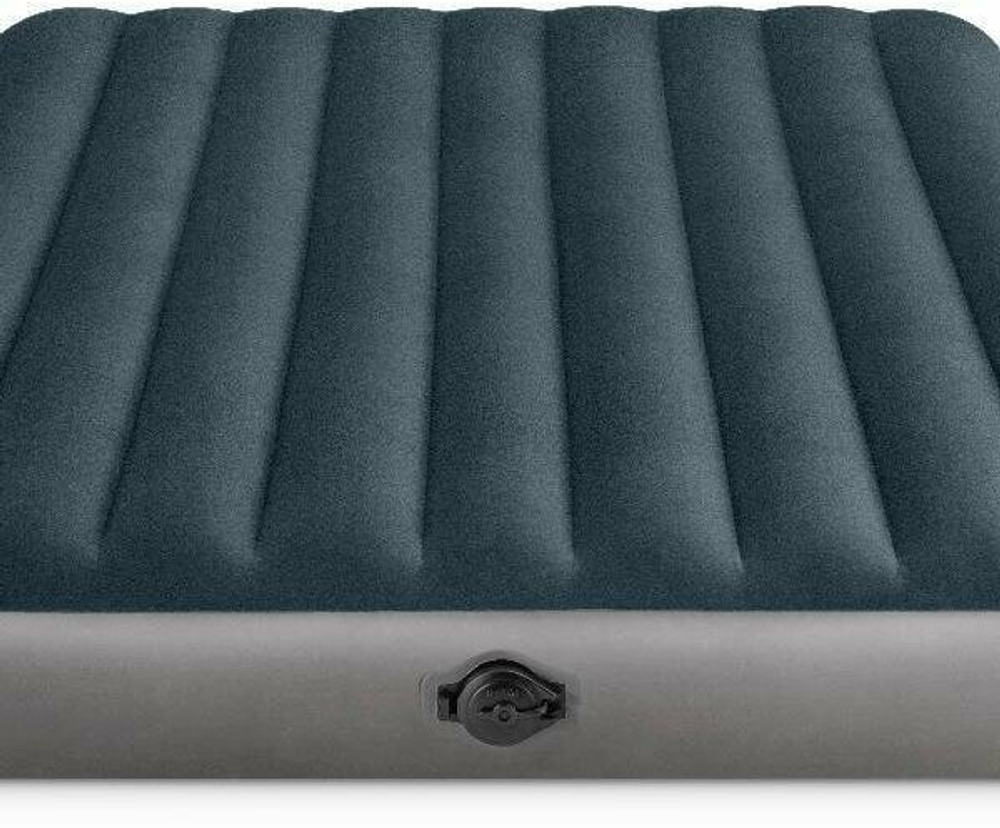 Двуспальный надувной матрас Intex Single-High Airbed (Queen), 152х203х25 см, со встроенным насосом от батареек