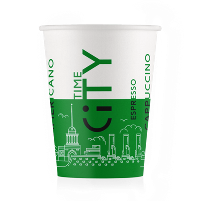 Стаканчик бумажный City Зеленый 250 мл