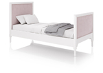 Кровать подростковая Elit (белый, розовая ткань)