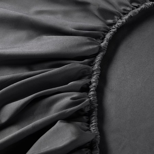 Сатиновая простынь на резинке НАТЕСМИО 90х200 | темно-серый