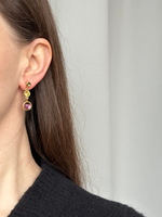 Серьги с разноцветными кабошонами Monet