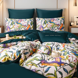 Комплект постельного белья на резинке Сатин Премиум «Средиземный сад»