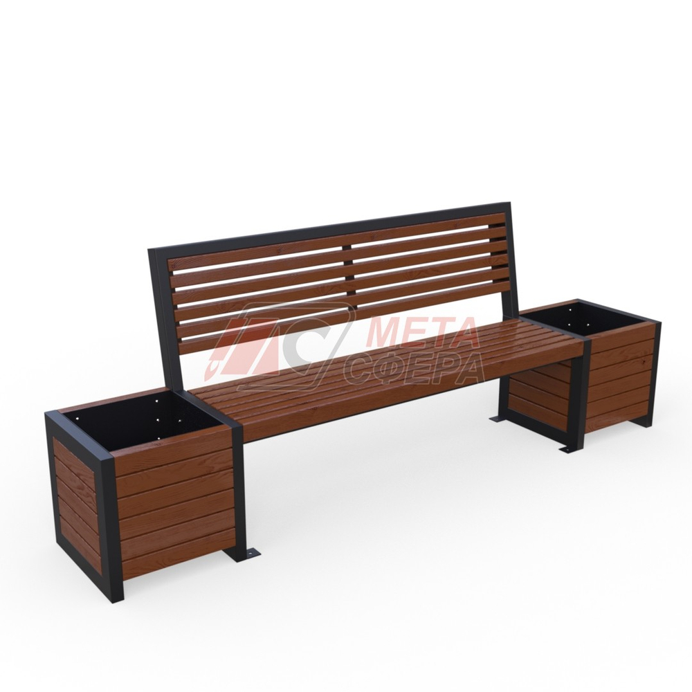 Скамейка Бонжур с 2 цветочницами