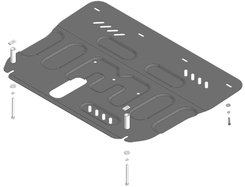 Защита картера Двигателя, КПП. 2 мм, Сталь. для Hongqi H5 2022-н.в. MOTODOR.73907