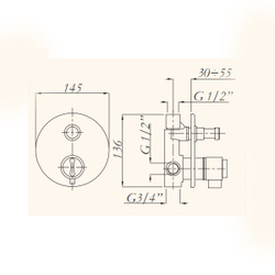 Смеситель встроенный для душа Migliore Fortis ML.FRT-5278.CR с переключателем, термостат
