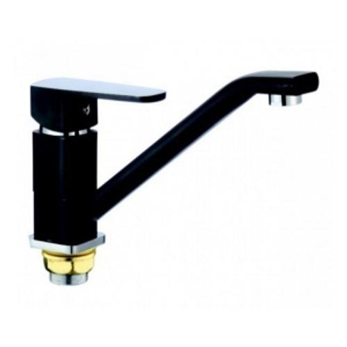 Смеситель кухня  длин. нос чёр.  хром однар.