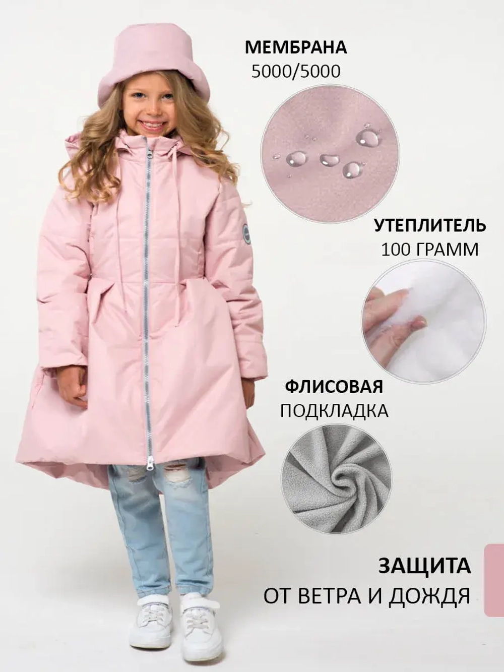 Пальто демисезонное стеганое утепленное мембрана