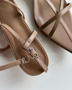 Босоножки из натуральной кожи бежевый