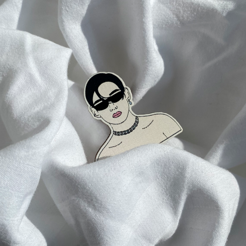 Значок (деревянный) / lapulapin / BTS / V