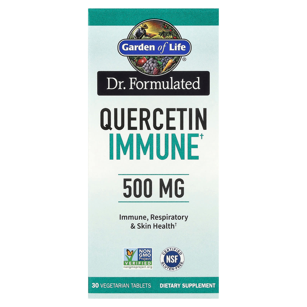 Garden of Life, Компания Dr. Formulated, кверцетин для иммунитета, 500 мг, 30 вегетарианских таблеток