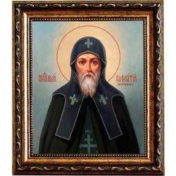 Пафнутий Печерский, преподобный затворник. Икона на холсте.