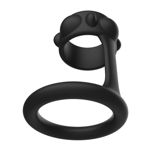 Черное двойное эрекционное кольцо 3 и 3,9см I-Moon MY-903