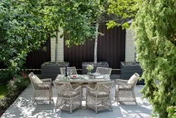 "Латте" обеденная группа плетеная, цвет бежевый