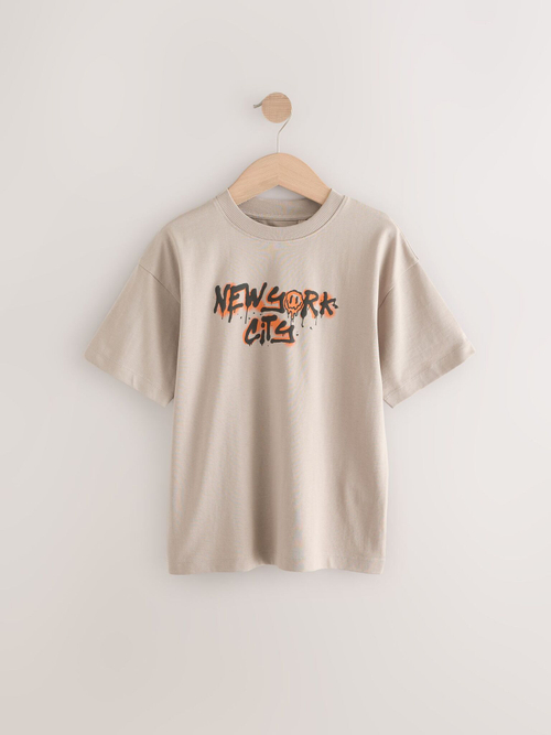 Футболка для мальчика Next E98-592, 3 шт., Бежевый, Темно-серый, Желтый