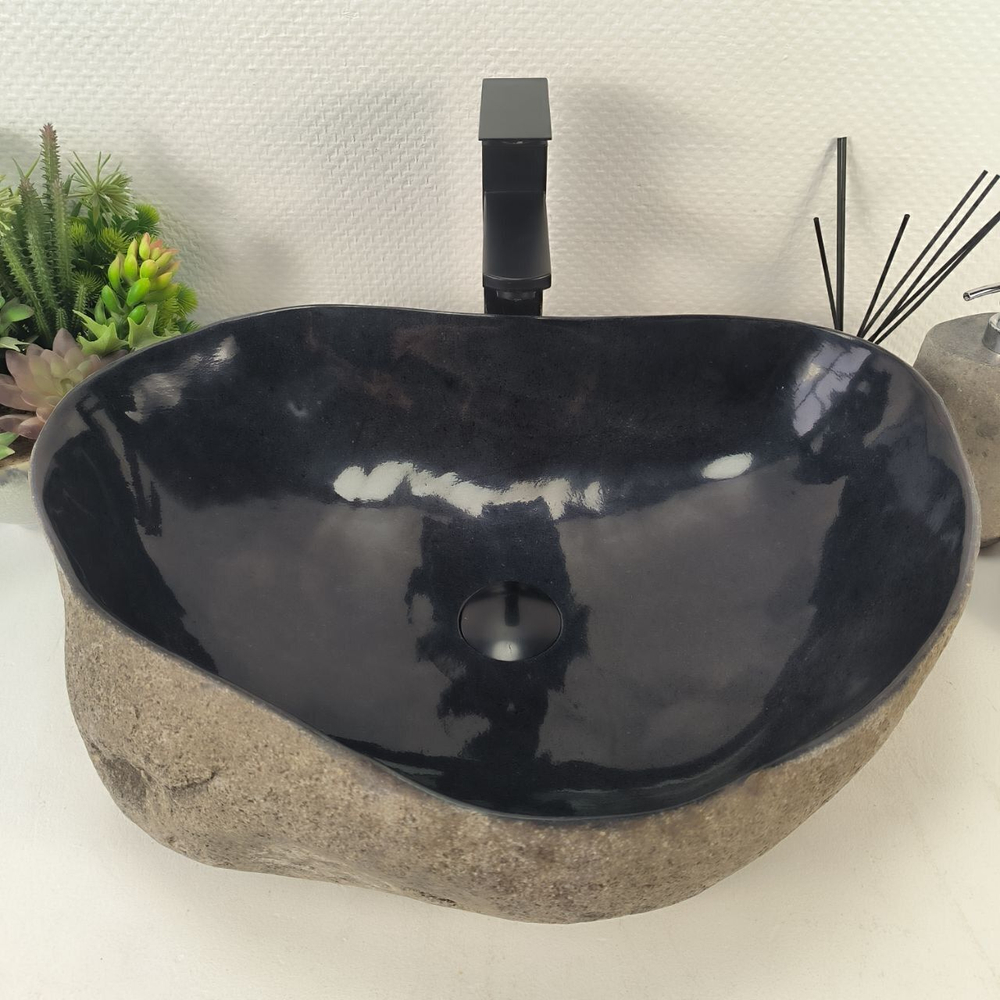 Каменная раковина из речного камня RS-05180 (55*41*15) 0862 из натурального камня