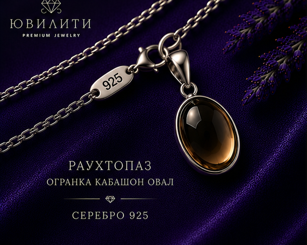 Раухтопаз Огранка Кабошон Овал