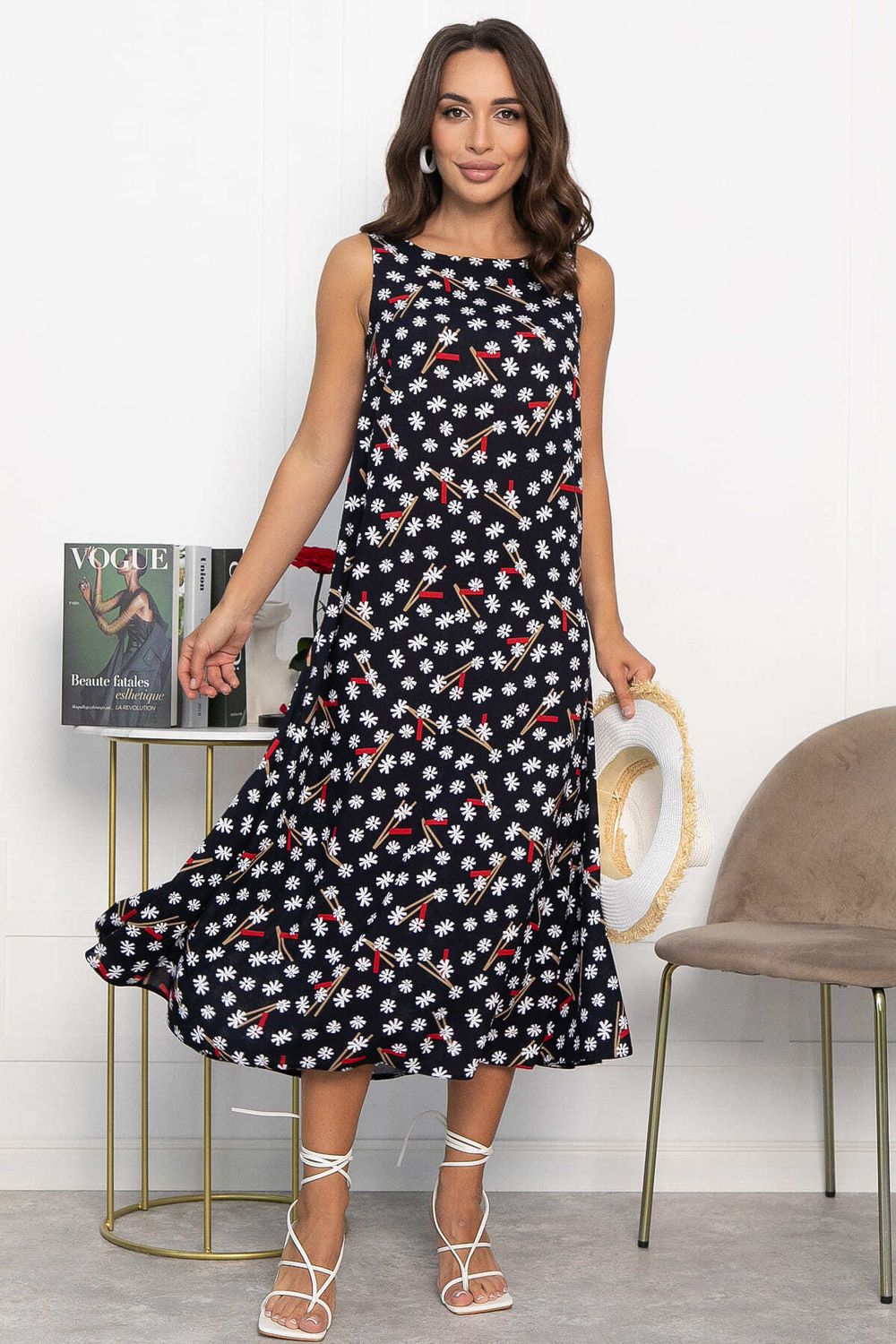 Сарафан Кампари (синий/цветы) П13995-10М LT Collection