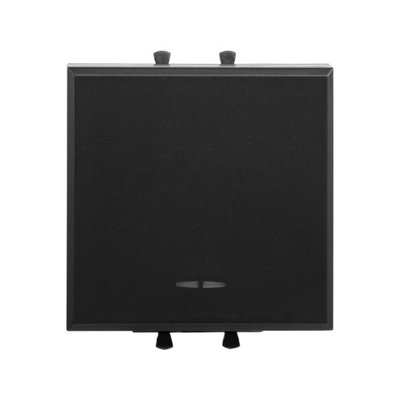 Инвертор одноклавишный модульный, "Avanti", "Черный матовый", 2 модуля