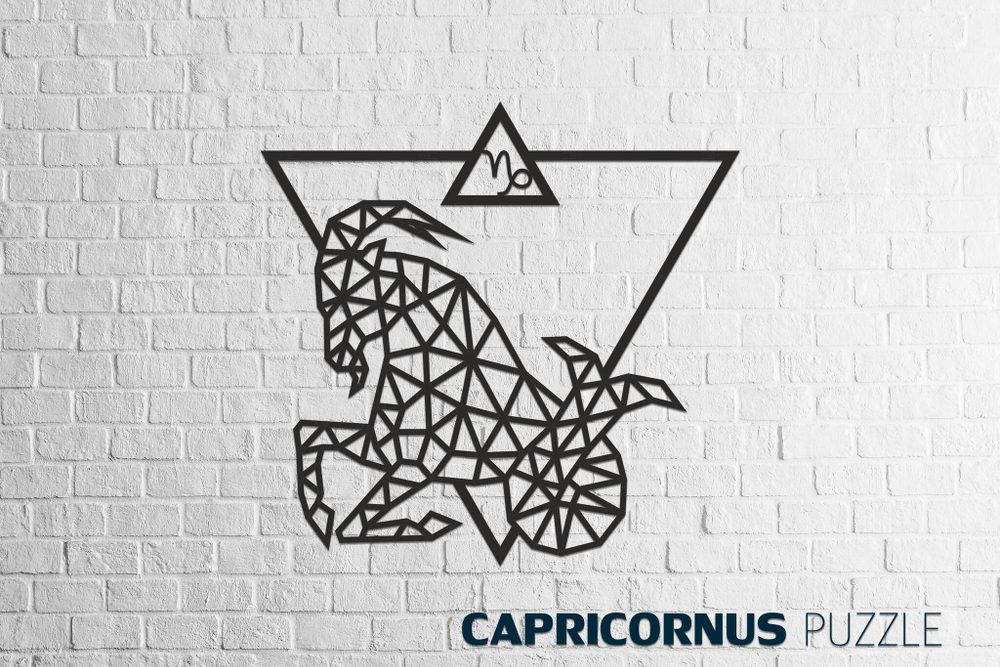 Деревянный декор настенный, панно, сборная модель EWA Design Знаки Зодиака Козерог