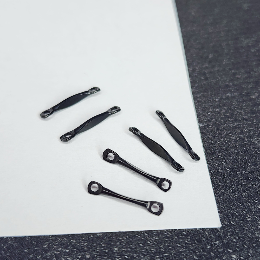 Коннектор, сталь, черного цвета фурнитура, красивая форма, р-р 13×2.5мм, штучно