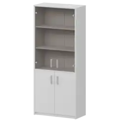 Шкаф комбинированный с тонированным стеклом А-310/А-стл310тон Белый 770x365x2000 Арго