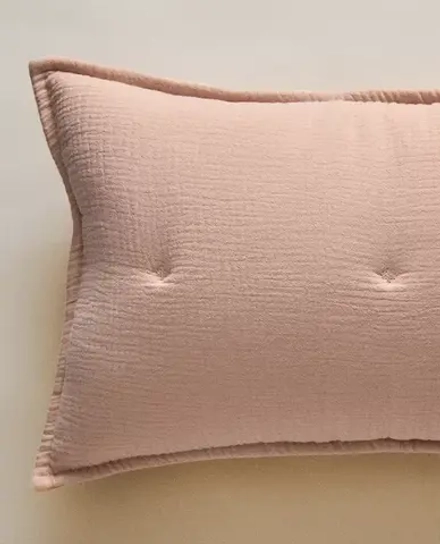 ZARA HOME НАВОЛОЧКА ДЛЯ ДЕКОРАТИВНОЙ ПОДУШКИ ДЛЯ ДЕТЕЙ ИЗ МУСЛИНА, РОЗОВЫЙ
