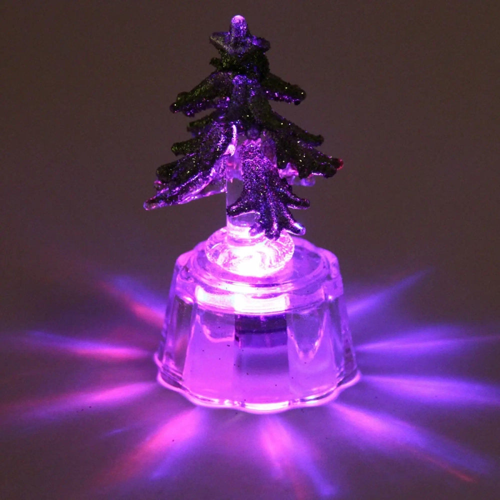 Фигурка с подсветкой «Елочка лесная зелень», 8 см