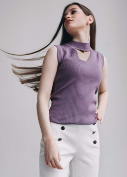 Топ трикотажный Lilac с чокером из вискозы