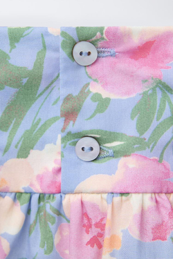 ZARA ПЛАТЬЕ С ЦВЕТОЧНЫМ ПРИНТОМ, ГОЛУБОЙ