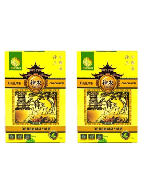 Чай зеленый Shennun с жасмином 100 г, 2 шт