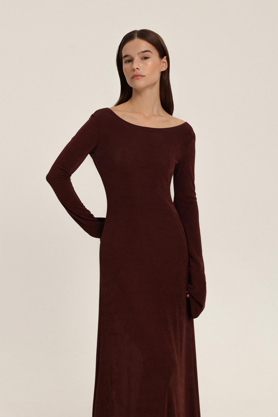 Платье трикотажное макси