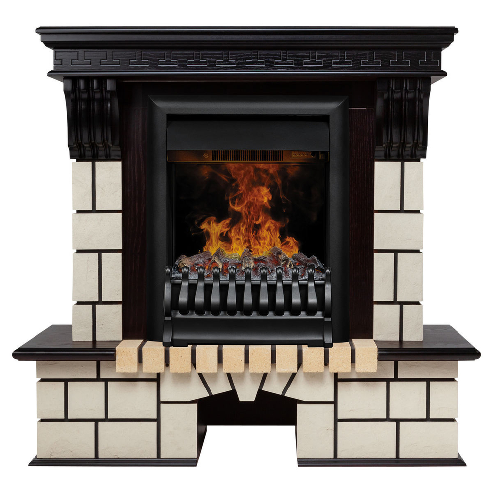 Электрокамин RealFlame Stone STD AO античный дуб с очагом Oregan