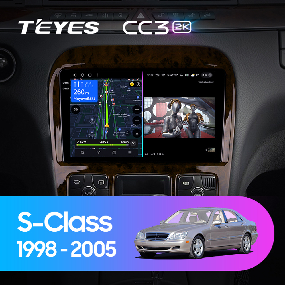 Teyes CC3 2K 9"для Mercedes Benz S-Class 1998-2005