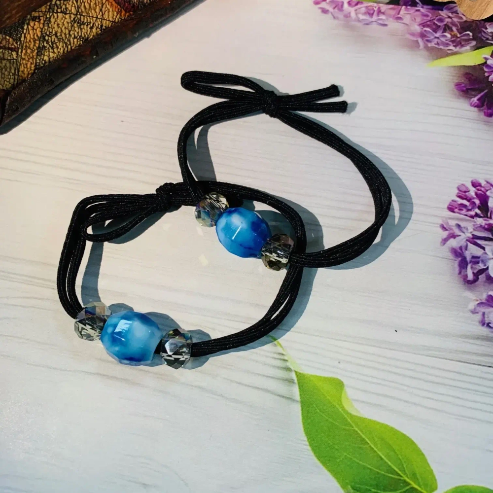 Резинки для волос 2шт «Кокетка - Style in details Луна», микс 5 цветов, d-5,5см