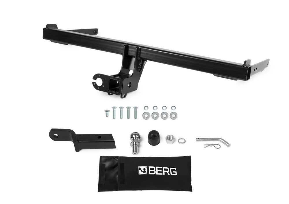 Фаркоп под квадрат Berg для Skoda Karoq, Kodiaq, Volkswagen Tiguan, шар E, 2000/75 кг, F.5111.002