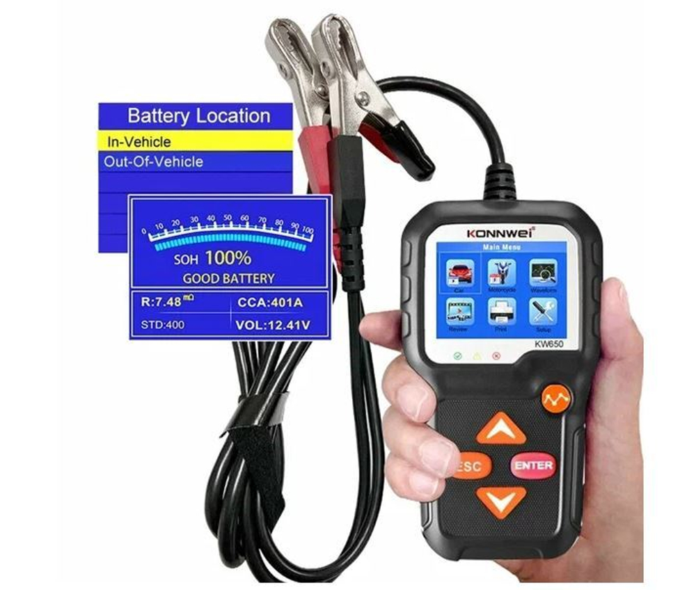 Тестер АКБ KONNWEI KW650