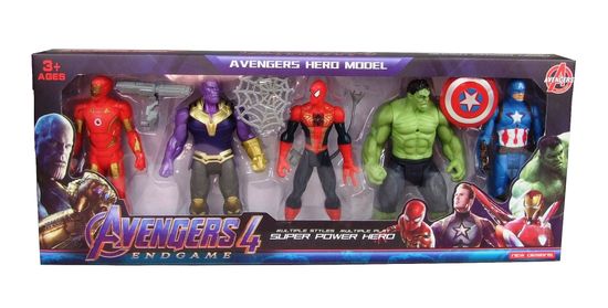 Набор супер героев MARVEL 5в1 с аксессуарами 15см