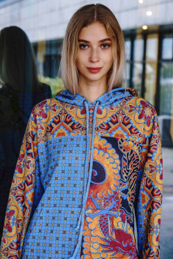 Худи "Танец тигра с драконом", по мотивам традиционного вьетнамского лубка